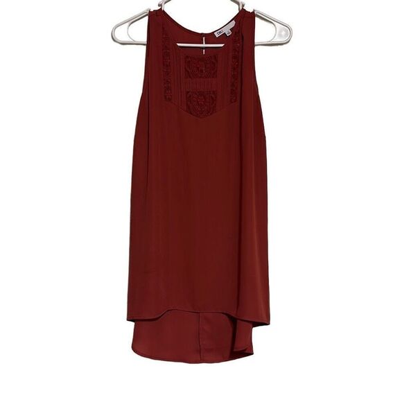 DR2 Women's Red Sleeveless Hi-low Front Lace Mini Dress Size Medium - Picture 1 of 3
